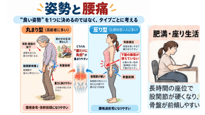 姿勢と腰痛　1回ちゃんとまとめます―SUPの先輩の反り腰を例にして―のアイキャッチ画像